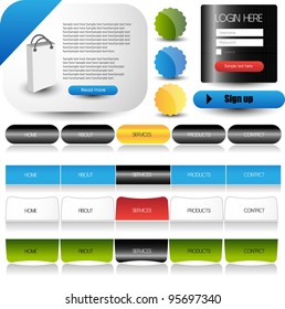web designing element set