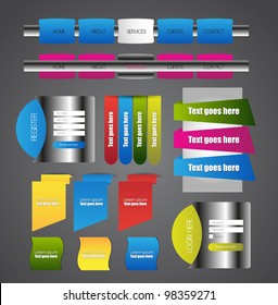 web designing element set