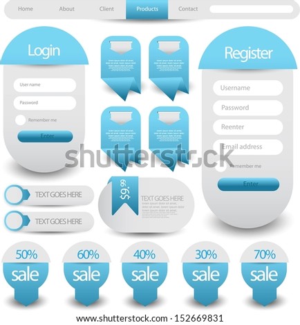 web designing element set