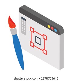 Web designing isometric icon