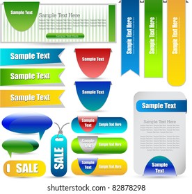 web designing sticker/tags/banner/bookmarks vector