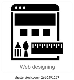 Web Designing vector icon concept design