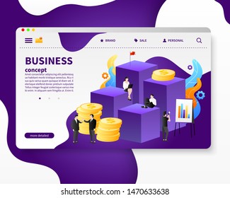 Web design.Stacks of coins. career growth. Vector illustration. Business concept. Work on the Internet and new ideas. Template for registration. Simple bright flat style. Banner for information.EPS-10