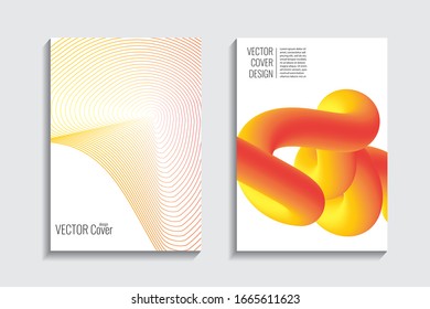 Web desing background. Creative graphic elements. Yellow red airy lines. Trendy gradient background. Minimal geometric cover. 3d futuristic concept. Vector digital graphic. Fluid dynamic template. 