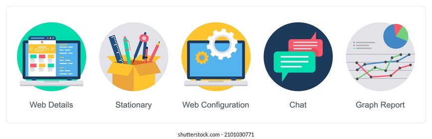 Web Details And web Configuration Icon Concept