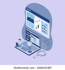 Web Dev Isometric Illustration Flat Design