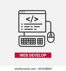 Web Develop - modern essential vector line design icon.