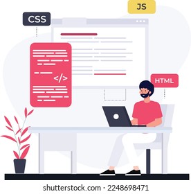 Web Developer Coding concept with languages