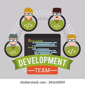 Web developer concept with technology icons design, vector illustration 10 eps graphic