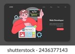 A Web Developer expertly crafts code, the building block of digital realms, showcasing the creative and technical expertise in IT web development