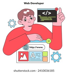 A Web Developer expertly crafts code, the building block of digital realms, showcasing the creative and technical expertise in IT web development