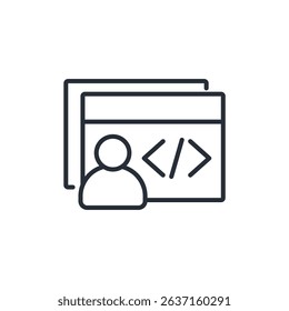 web developer icon. vector.Editable stroke.linear style sign for use web design,logo.Symbol illustration.