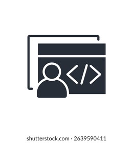 web developer icon. vector.Editable stroke.linear style sign for use web design,logo.Symbol illustration.