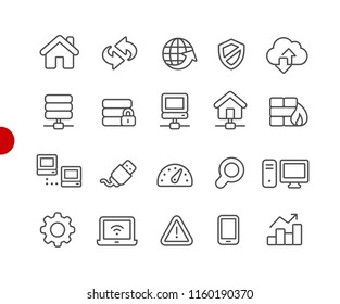 Web Developer Icons - Red Point Series - Vector line icons for your digital or print projects.