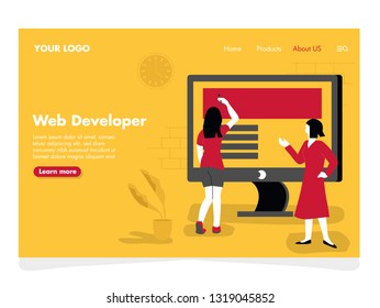 Web Developer Illustration for landing page