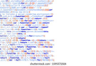 Web Developer Programming Code. Software. Javascript Abstract Computer Script - Random Parts of Program Code. Vector Illustration.