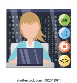 web developer working on computer programming coding