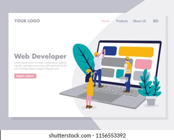 Web Developing illustration for landing page