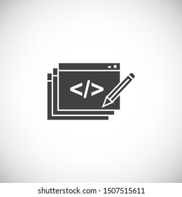 Web developing related icon on background for graphic and web design. Simple illustration. Internet concept symbol for website button or mobile app.