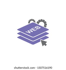 Web developing related on background for graphic and web design. Simple illustration. Internet concept symbol for website button or mobile app.