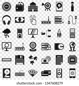 Web developmen icons set. Simple style of 36 web developmen vector icons for web for any design