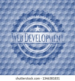 Web Development blue badge with geometric pattern.