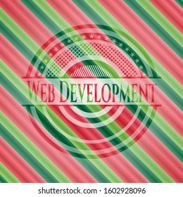 Web Development christmas badge background. Vector Illustration. Detailed.