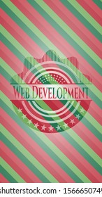 Web Development christmas style badge. Vector Illustration. Detailed.