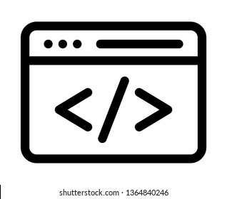 Web Development Coding Bootcamp Line Art Vector Icon For Engineering Apps And Websites