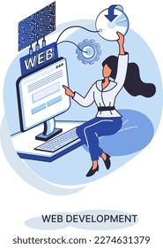 Web development, coding and programming responsive layout internet site or app of devices. Creation digital Software mobile, desktop platforms. Computer code on laptop, tablet, phone, digital business
