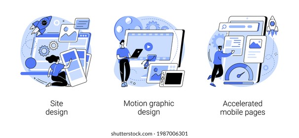 Web development company abstract concept vector illustrations.