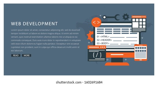 Web Development concept with digital devices 