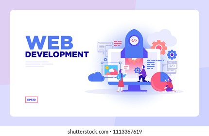 Web Development concept for web page, banner, presentation