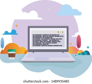 Web Development concept for web page, banner, presentation. Web development. Flat design modern vector illustration concept