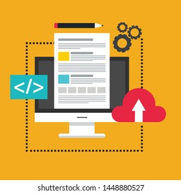 Web Development concept, programming and coding - adaptive design