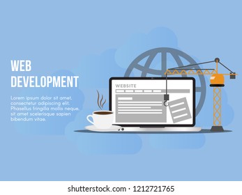 Web development concept. Ready to use vector. Suitable for background, wallpaper, landing page, web, banner and other creative work.