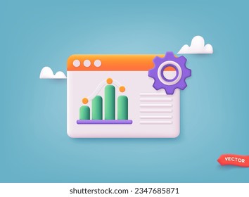 Web Development concept. Website coding, Web page. 3D Web Vector Illustrations.