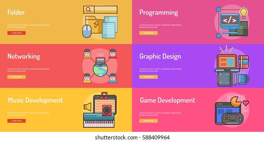 Web and Development Conceptual Banner Design