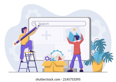 Web development. Designers are working on web design