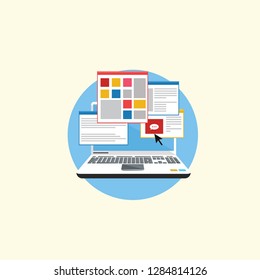 Web Development Designs Flat Icon Vector Graphic Download Template