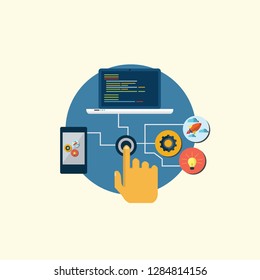 Web Development Designs Flat Icon Vector Graphic Download Template