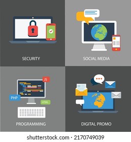 Web development elements isolated with various application