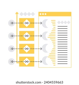 Web development engineering. Website design building graphic icon illustration