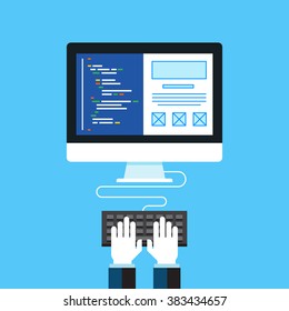 Web development. Flat design modern vector illustration concept.