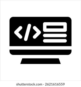 Ícone De Glifo De Desenvolvimento Na Web. Ilustração de vetor simples no plano de fundo branco