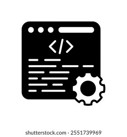 Web development Glyph Icon, Vector illustration