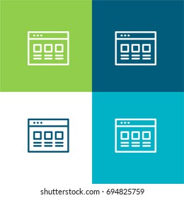 Web Development green and blue material color minimal icon or logo design