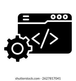 Web development gylph icon. Simple vector icon design in gylph style. Editable vector format
