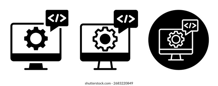 Web Development Icon Collection Glyph and Mixed Vector Illustration