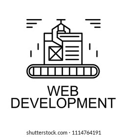 web development icon. Element of web development signs with name for mobile concept and web apps. Detailed development icon can be used for web and mobile on white background